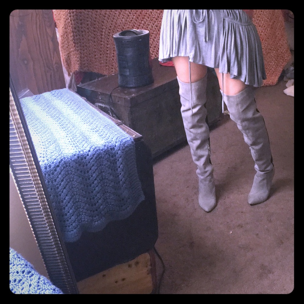 Charles David Thigh high, suede and black. 5.5